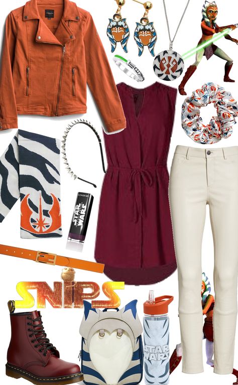 Ahsoka Outfit Ideas, Bad Batch Inspired Outfit, Ahsoka Tano Disneybound, Ahsoka Inspired Outfits, Ahsoka Tano Outfit, Ahsoka Outfit, Ahsoka Disneybound, Ahsoka Tano Cosplay, Star Wars Inspired Outfits