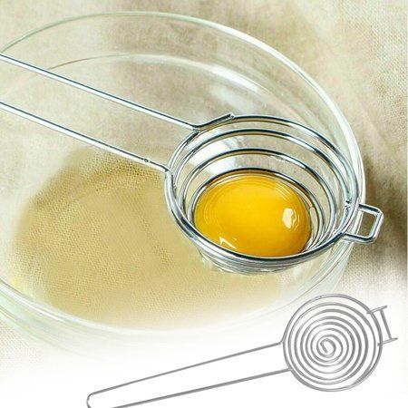 "Description: The comfortable long non-slip handle makes it easier and faster to separate the eggs whites from eggs yolk. You hangs the eggyolk separator on the wall when in storage. Made of stainless steel, durable and safe in use. A must-have tool for an excellent cook The eggs separator is a great kitchen tool for making cakes. Item Name: Eggyolk Separator Material:Stainless Steel Size Details: Size: 22.7cm x 6.7cm x 3cm/8.94\" x 2.64\" x 1.18\" (Approx.) Notes: Due to the light and screen se Egg Separator, Best Kitchen Tools, Liquid Eggs, Making Cakes, Stainless Steel Measuring Cups, Vegetable Tools, Egg White, Kitchen Baking, Kitchen Tool