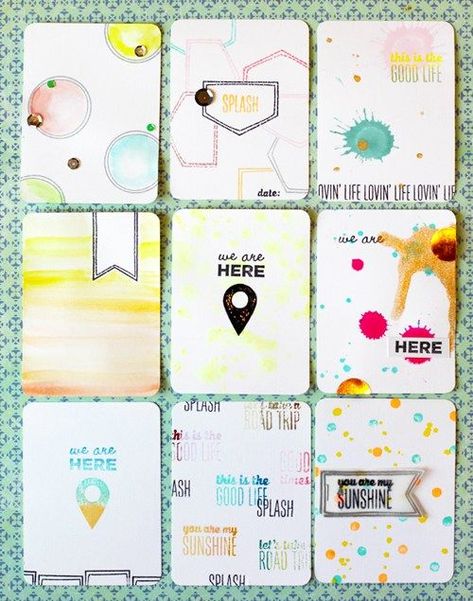 Tutorial | Make Project Life Cards with Stamps – Scrap Booking Project Life Layouts Pocket Scrapbooking, Project Life Free, Project Life Baby, Project Life Organization, Project Life Freebies, Project Life Printables, Gossamer Blue, Project Life Scrapbook, Life Sketch