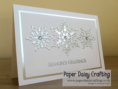 Stampin Up Weihnachten, Thinlits Dies, Paper Daisy, Simple Christmas Cards, Snowflake Cards, Cricut Christmas, Homemade Christmas Cards, Stampin Up Christmas Cards, Stampin Up Christmas