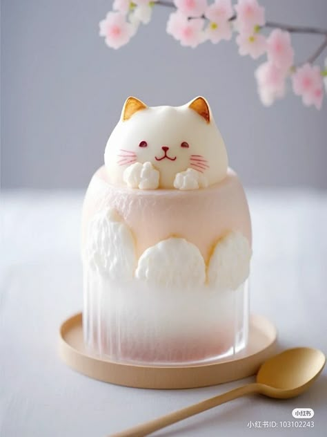 Kawaii Sweets, Kawaii Dessert, Kawaii Cooking, Japanese Dessert, Cat Cake, Fun Baking Recipes, Kawaii Food, Cute Desserts, Food Crafts