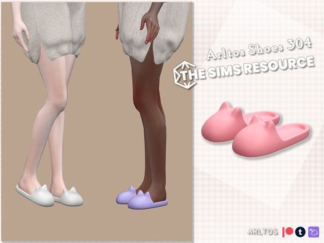 The Sims Resource - Plastic kitty slippers Female Sims 4 Cc Slippers, Sims 4 Tsr, Clothes Cc, Fluffy Shoes, Cc Shoes, Cat Slippers, Cool Nike Wallpapers, Sims 4 Cc Shoes, Nike Wallpaper