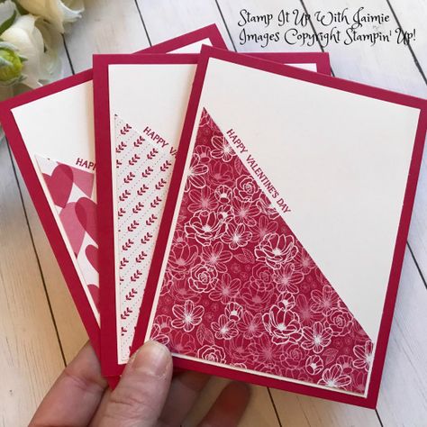 Easy Valentine Cards, Valentine Cards To Make, Stampin Up Valentine Cards, Valentines Day Cards Diy, Valentines Day Cards Handmade, Diy Valentines Cards, Valentine Cards Handmade, Homemade Birthday Cards, Valentine's Day Cards