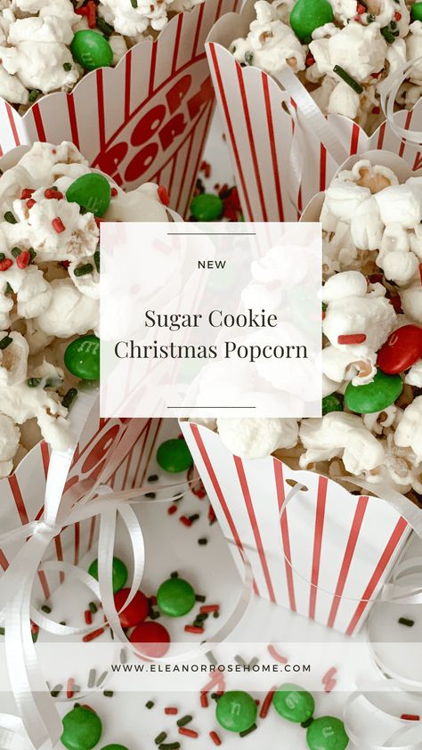 Popcorn Treats Christmas, Pioneer Woman Christmas White Chocolate Peppermint Popcorn, Popcorn With White Chocolate, White Chocolate Peppermint Popcorn, White Chocolate Popcorn Recipe, Sugar Cookie Christmas, Peppermint Popcorn, Chocolate Covered Popcorn, White Chocolate Popcorn