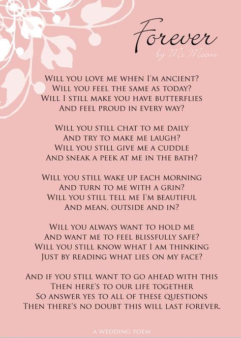 Thirty years on I can truly say we are forever. I daily thank God for you and our decades of life together. Modern Wedding Vows, Wedding Vows Quotes, Funny Wedding Vows, Vows Quotes, Ceremony Readings, Wedding Ceremony Readings, Wedding Vows To Husband, Wedding Readings, Wedding Poems