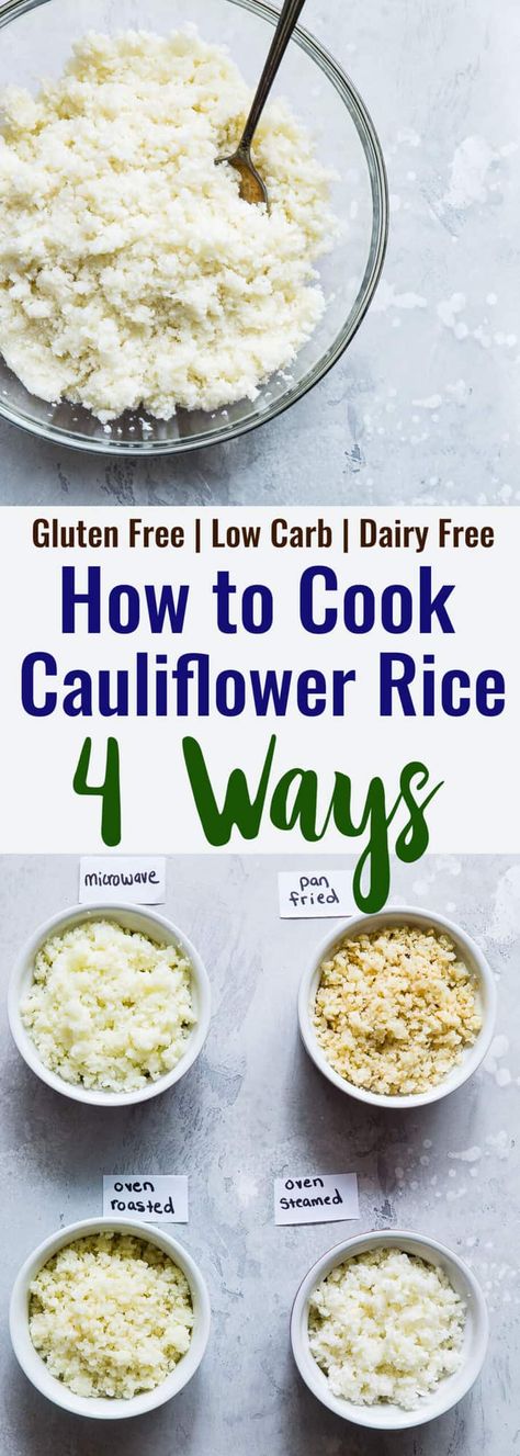 Ever wondered how to cook cauliflower rice without a microwave? Here are 4 simple and healthy ways to do it! | #Foodfaithfitness | #Glutenfree #Keto #Lowcarb #healthy #cauliflower Cook Cauliflower Rice, Cooking Cauliflower Rice, Ways To Cook Cauliflower, Cook Cauliflower, Cauliflower Rice Easy, How To Cook Cauliflower, Healthy Rice Recipes, How To Make Cauliflower, Vegetable Recipe