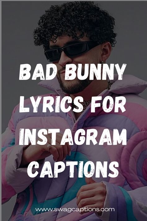 Spice up your Instagram game with catchy captions inspired by Bad Bunny lyrics! Dive into the world of this Latin music sensation as we explore the latest albums like 'El Último Tour del Mundo' and 'YHLQMDLG'. Let Bad Bunny's words elevate your posts and leave your followers in awe. Check out our article for a collection of his most captivating verses! #BadBunnyLyrics #InstagramCaptions #LatinMusicInspo #ElÚltimoTourDelMundo #YHLQMDLG #MusicQuotes #CaptivatingVerses #SpiceUpYourFeed Bad Bunny Quotes For Instagram, Bad Bunny Caption Ideas, Bad Bunny Instagram Captions, Bad Bunny Quotes Lyrics, Bad Bunny Captions, Bad Bunny Quotes, Bad Bunny Lyrics, Spice Up Your Instagram, Catchy Captions