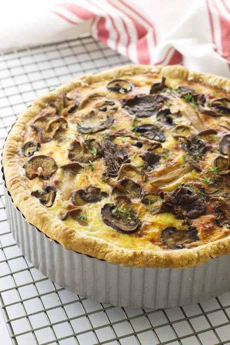 Mushroom and Goat Cheese Quiche - Savor the Best Goat Cheese Quiche, Vegetarian Quiche, Mushroom Quiche, Vegas Food, Easter Lunch, Cheese Quiche, Pastry Shells, Pastry Crust, Vegetarian Dinners