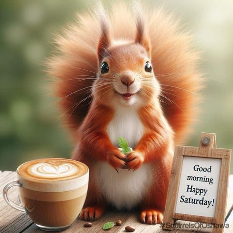 Funny Squirrel Pictures, Squirrel Pictures, Good Morning Happy Saturday, Witch Pictures, Squirrel Art, Squirrel Funny, Good Morning Animation, Cute Good Morning Quotes, Cute Squirrel