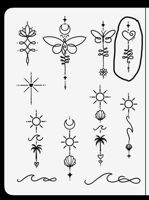 Easy Tattoos To Draw, Lil Doodles, Celestial Tattoo, Basic Tattoos, Mystical Tattoos, Flash Sheets, Small Girly Tattoos, Tattoo Practice, Planet Tattoos