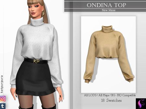 KaTPurpura's Ondina Top Sims 4 Cc Clothes Mom, Cc Top, Sims Inspiration, Sims 4 Tsr, Sims Clothes, Cc Clothes, Tumblr Sims 4, Sims 4 Dresses, Sims 4 Characters