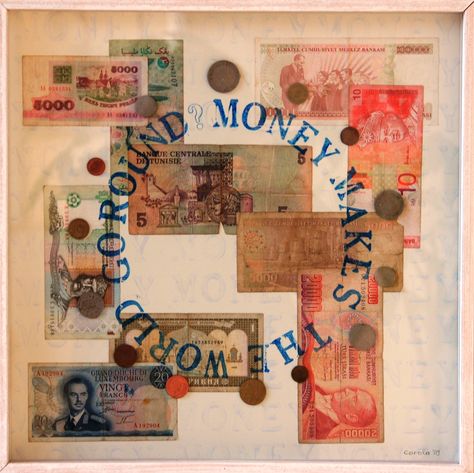 collage money makes the world go round? papermoney & coins Money, Collage, The World, Frame, Home Decor, Home Décor