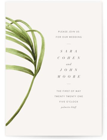 Simple palmetto flanks classic type on a clean background Clean Background, Letterpress Save The Dates, Elopement Announcement, Grand Wedding, Watercolor Monogram, Save The Date Wording, What To Sell, Green Wedding Invitations, Letterpress Invitations