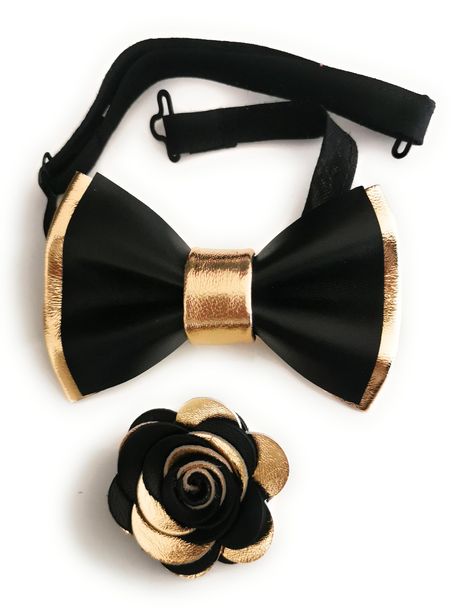 Black and Gold Mens Leather Bow Tie for Men Gold Wedding Bow - Etsy Gold Boutonniere, Leather Bowtie, Bow Tie For Men, Gold Bow Tie, Wedding Bow Tie, Leather Bow Tie, Baby Bowtie, Rock Gifts, Flower Lapel Pin