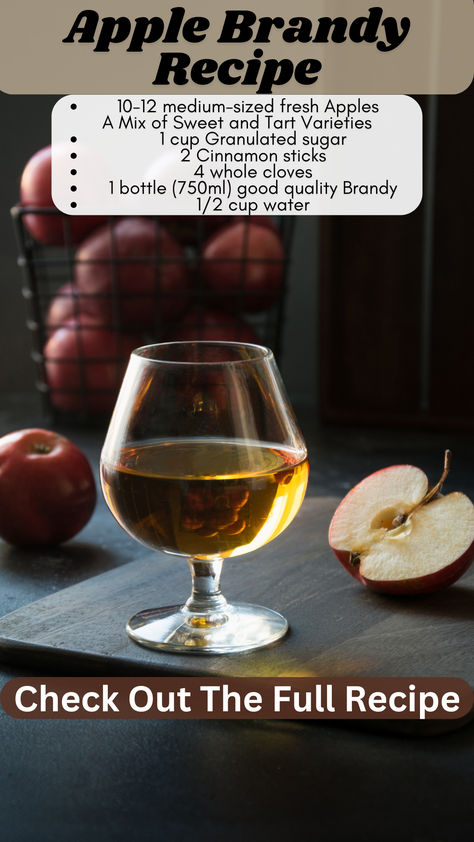 This Apple Brandy Recipe is incredibly easy to make, requiring just a handful of readily available ingredients and straightforward steps. You only need fresh apples, spices, sugar, and good-quality brandy. The cooking process involves simmering the apples and spices, infusing the brandy, and straining the mixture – no complex techniques or special equipment necessary. Homemade Brandy Recipes, Apple Brandy Recipe, Apple Wine Recipe, Homemade Liqueur, Homemade Liqueur Recipes, Brandy Recipe, Liqueur Recipes, Pear Brandy, Apple Wine