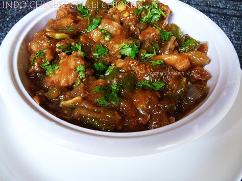 Hi foodies...Here am with an Indo Chinese Chicken chili  recipe , an easy, popular and simple chicken chili recipe which needs no introduct... Chilli Chicken Recipe Indian, Chilli Chicken Gravy Recipe, Garlic Chilli Chicken Curry, Spicy Chicken Chili Recipe, Chinese Chilli Chicken Recipe, Chilly Chicken, Chettinad Chicken Curry Recipe, Spicy Chicken Chili, Chili Gravy