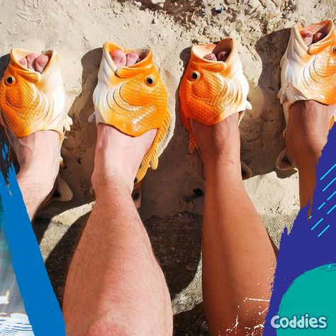 Ditch the boring sandals and go swimmingly stylish with Coddies Fish Flip Flops! 🐟🎣 Whether you're lounging at the pool or out for a stroll, your feet will be ‘shore’ to turn heads. #FinTasticFeet #CatchOfTheDay Fish Flip Flops, The Pool, Flip Flops, Pool, Fish, Sandals, Turn Ons