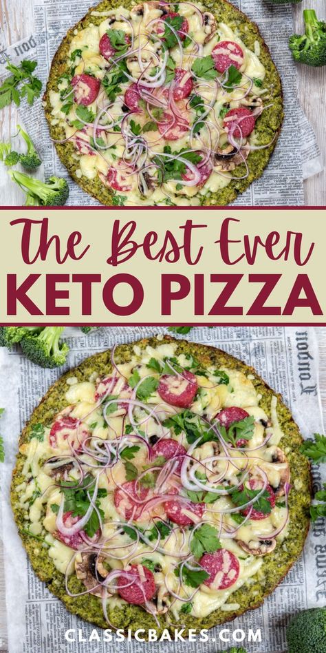 Keto Veggie Pizza, Homemade Keto Pizza, Broccoli Crust, Broccoli Crust Pizza, Keto Alfredo, Keto Pizza Crust, Keto Alfredo Sauce, Low Sugar Diet Recipes, Diet Recipes Easy