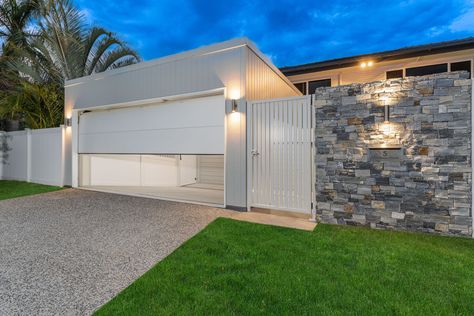 Carport With Roller Door, Carport With Garage Door, Carport With Garage, Car Ports, Roller Door, House Fence Design, Car Port, Carport Designs, Canal House