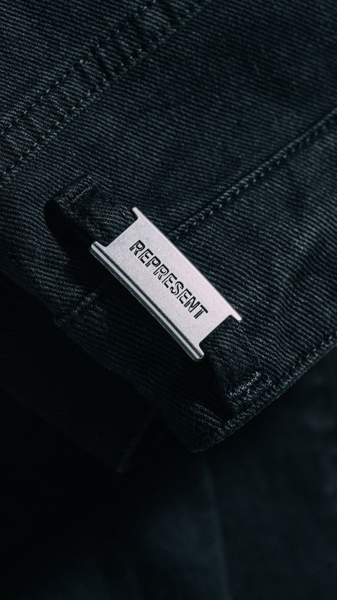 NEW at FEATURE: Represent 🔥 Represent accurately combines luxury aesthetic with graphic immediacy, emphasizing the brand as a powerhouse of British fashion. Represent is available now at our Chinatown location + online. Shop now: https://feature.com/collections/represent Jeans Branding Design, Menswear Branding, Clothing Brand Logo Design Ideas, Clothing Brand Branding, Luxury Fashion Branding, Label Aesthetic, Hang Tags Clothing, Clothing Labels Design, Labels Design