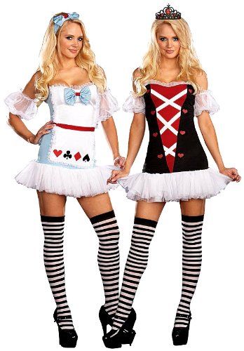 Amazon.com: Dreamgirl Women's Reversible Alice In Wonderland/ Queen Of Hearts Costume: Clothing Cop Halloween Costume, Alice Costume, Heart Costume, Queen Of Hearts Costume, Womens Tea, Alice In Wonderland Costume, Hallowen Costume, Wonderland Costumes, Tea For Two