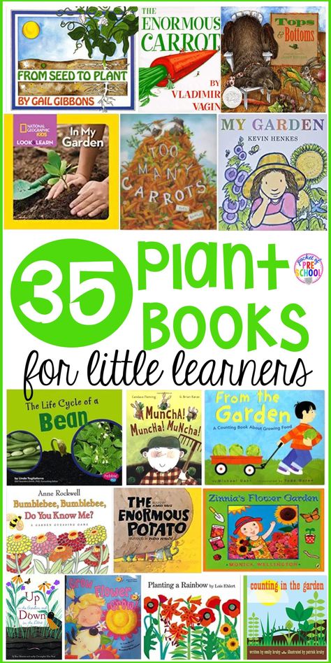 35 Plant Books for Little Learners 41 Garden Books For Preschool, Garden For Preschool, Plant Unit First Grade, Plant Needs Kindergarten, Plant Lessons For Kindergarten, Nature Unit Preschool, Plants Unit Kindergarten, Plants And Gardens Preschool Theme, Kindergarten Plant Activities