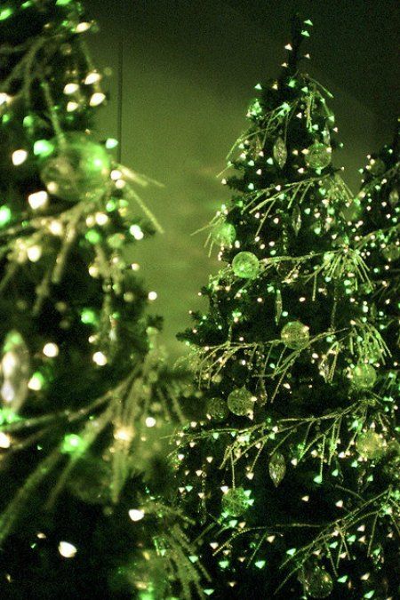 Green Christmas Decorating Ideas - Easyday Green Christmas Tree, Green Trees, Christmas Is Coming, Green Christmas, Christmas Joy, Christmas Magic, Christmas Colors, Beautiful Christmas, Favorite Holiday