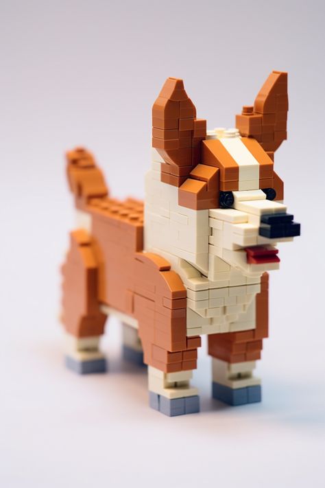 Lego Dogs, Lego Classroom, Lego Dog, Dog Corgi, Lego Animals, Lego Worlds, Lego Duplo, Corgi Dog, Gift For Kids