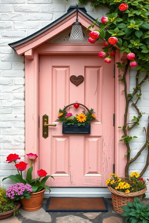 Upgrade your curb appeal instantly with these 40 stunning front door ideas. Fancy Front Doors, Pretty Front Doors, Design Entrance, Arched Front Door, Front Door Ideas, Cottage Front Doors, Front Door Lighting, Pink Front Door, Outdoor Entryway