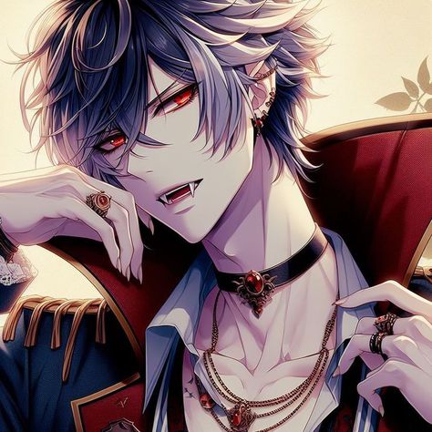 Vampire Anime Boys, Vampire Anime Guy, Daniel Millar, Male Vampire, Vampire Anime, Hot Vampires, Vampire Boy, Vampire Art, Aesthetic Boys