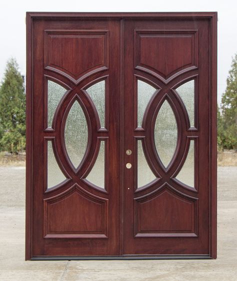 Wooden Double Front Doors, Wood Double Doors, Exterior Double Doors, Teak Doors, Mahogany Exterior Doors, Craftsman Style Exterior, Wood Front Entry Doors, Rustic Doors Interior, Double Doors Exterior