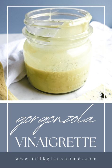 This gorgonzola vinaigrette is a dream for blue cheese lovers. Light yet creamy, it's the perfect way to add a little flavor to every salad. Gorgonzola Dressing Vinaigrette, Bleu Cheese Vinaigrette Dressing, Creamy Gorgonzola Dressing, Blue Cheese Vinaigrette Dressing Recipe, Gorgonzola Salad Dressing, Gorgonzola Vinaigrette, Blue Cheese Vinaigrette Dressing, Misfit Market, Gorgonzola Dressing