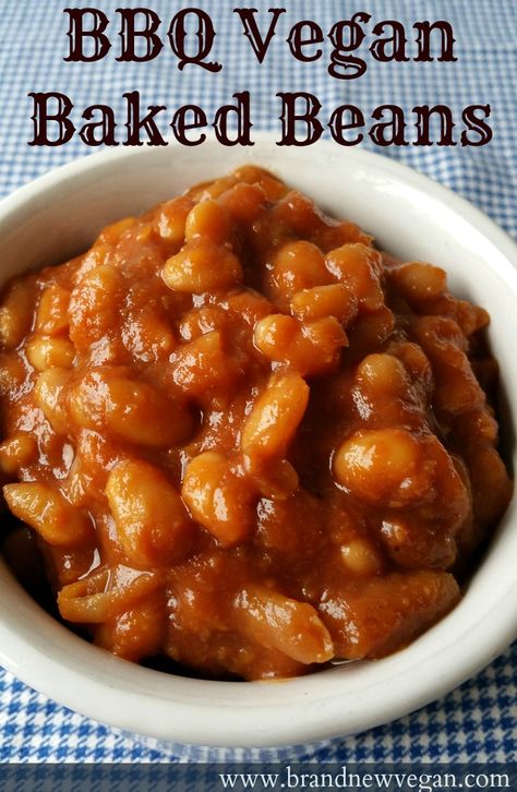 Slow cooked, BBQ Vegan Baked Beans - from scratch. It's an all day process, but oh - the flavor is out of this world. You'll be the star of the cookout. Who says Vegan's can't go to BBQs! Bean Meals, Pescatarian Dinner, Vegan Baked Beans, Kidney Foods, Bbq Vegan, Baked Beans From Scratch, Baked Recipe, Bbq Baked Beans, Vegan Grilling