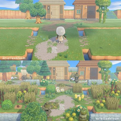 Animal Crossing Rice Field, Acnh Rice Fields, Acnh Meadowcore, Acnh Springcore, Acnh Japanese, Acnh Inspiration, Rice Field, Acnh Ideas, Acnh Inspo