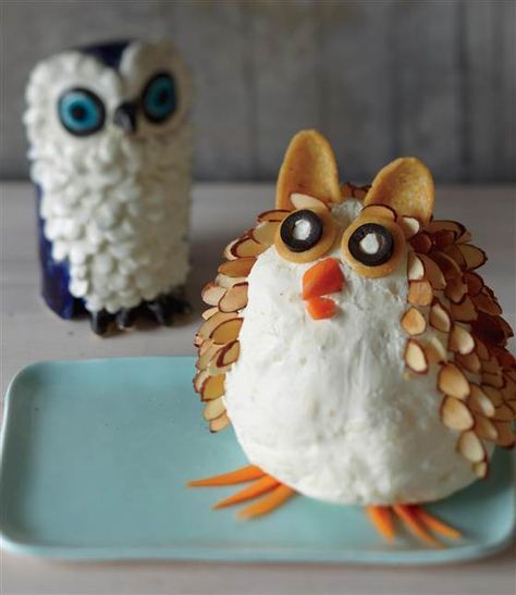 Owl Cheese Ball...cute!! Owl Food, Holiday Cheese, Butter Crackers, Super Healthy Kids, Owl Party, Cheese Lover, School Snacks, Cheese Ball, Food Themes