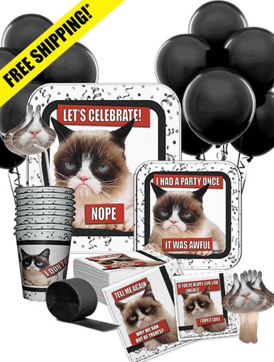 Throw a Party for Your Favorite Grumpy Cat Fan – Craft Gossip Grumpy Cat Breed, Grumpy Cat Birthday, Cat Party Favors, Unique Birthday Party Ideas, Terrible Jokes, Cat Birthday Party, Party Pack, Throw A Party, Cat Party