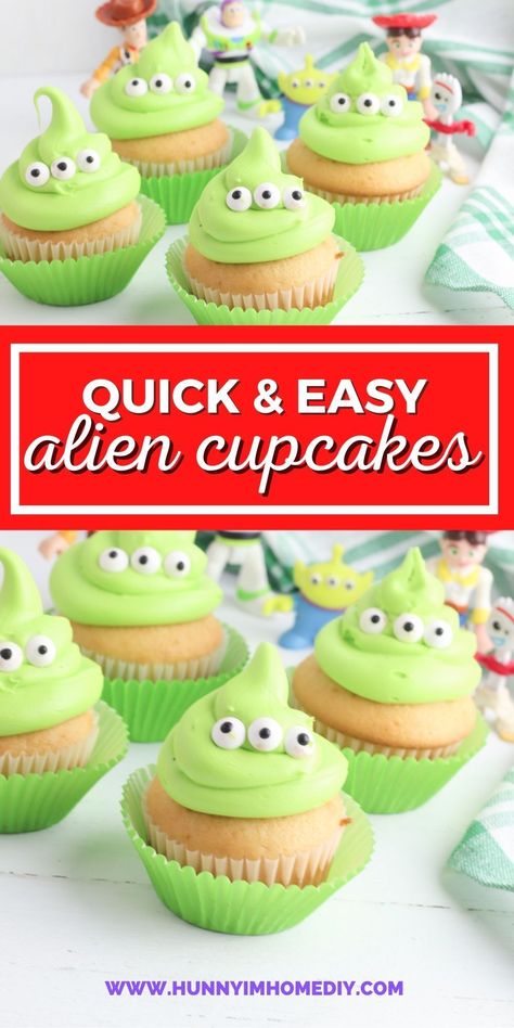 Party Snacks Adults, Toy Story Easy Cake, Reach 4 The Stars Birthday Toy Story, Third Birthday Cupcakes, Easy Diy Toy Story Cake, Toy Story Alien Birthday Party, Pixar Food Ideas, 2 Infinity And Beyond Birthday Food, Easy Toy Story Cupcakes