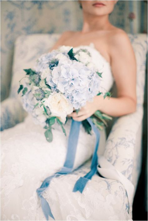 pale blue bridal bouquet - Anastasiya Belik Photography Blue Hydrangea Bouquet, Wedding Flowers Hydrangea, Blue White Weddings, Bridal Bouquet Blue, Blue Wedding Inspiration, Hydrangea Bouquet, Hydrangeas Wedding, Blue Wedding Flowers, Blue Themed Wedding