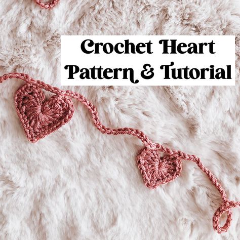 Crochet Heart Chain Free Pattern, Crochet Garland Tutorial, Crochet Heart Bunting, Crocheted Heart Garland, Garland Crochet Pattern Free, Heart Garland Crochet Pattern, String Of Hearts Crochet Pattern Free, Free Crochet Garland Patterns, String Of Hearts Crochet Pattern