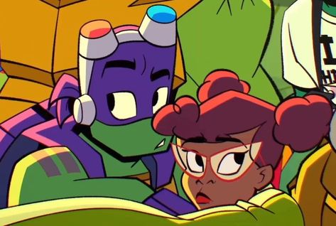 Tmnt 2018 Donnie X April, Rottmnt Donnie X April, Donnie X April, Donnie Rottmnt, Tmnt Swag, Tmnt 2018, Rise Tmnt, Crash Bandicoot Characters, Sonic Oc