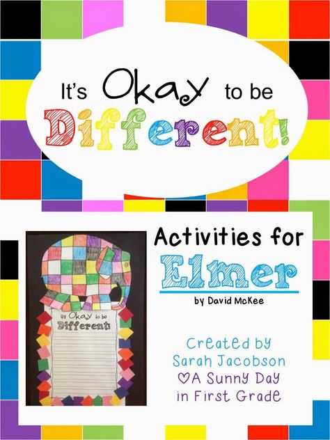 Celebrating Differences with Elmer! Elmer Worksheets, Elmer Literacy Activities, Elmer The Elephant Activities Preschool, Elmer The Elephant, Elmer The Elephant Activities, Elmer The Elephants, Early Childhood Literacy, Read Aloud Activities, Preschool Units