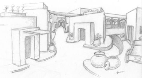 Multi Point Perspective | Multipoint Perspective Study by Axleman2000 Multipoint Perspective Drawing, Multi Point Perspective, Basic Perspective, Dexter Dalwood, Perspective Study, 2 Point Perspective Drawing, One Point Perspective, Point Perspective, Perspective Art