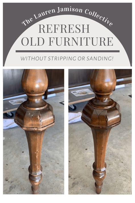 Refinish old furniture without sanding or stripping. Furniture refresh. Fix furniture scratches. Refinish furniture. Minwax stain. Antique furniture makeover. Vintage furniture. #vintagefurniture #furnituremakeover #furnitureflip #antiquedesk #desk #deskmakeover #diydesk Restore Wood Furniture, Antique Furniture Makeover, Mebel Antik, Restoring Old Furniture, Antique Furniture Restoration, Restore Wood, Furniture Refinishing, Furniture Rehab, Diy Furniture Renovation