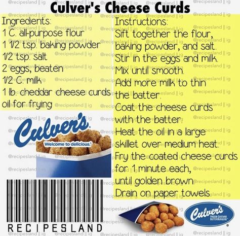 Culvers Cheese Curds, Diy Food Recipes Dinner, Fried Cheese Curds Recipe, Snack Meals, Fancy Snacks, Cheese Curds Recipe, Food Recipes Dinner, Appetizers Cheese, Fried Cheese Curds