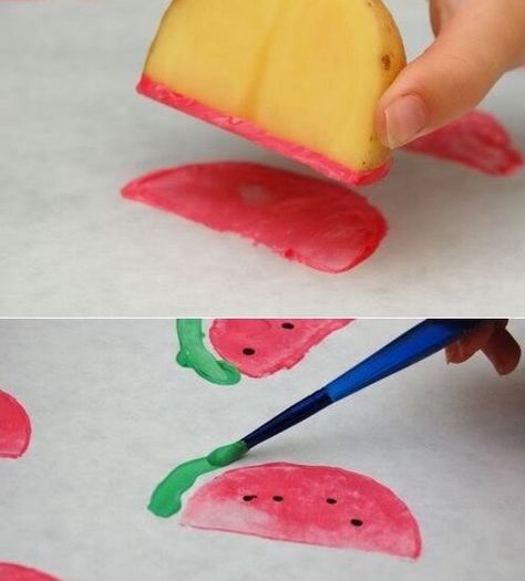 Potato Printing, Diy Wrapping Paper, Diy Wrapping, 달력 디자인, Montessori Toddler Activities, Summer Preschool, Toddler Arts And Crafts, Preschool Arts And Crafts, Diy Wrap