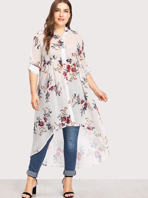 Dip Hem Blouse, Women Dresses Classy, Hem Blouse, Elegante Casual, Indian Designer Outfits, Fashion Attire, Plus Size Fashion For Women, Plus Size Womens Clothing, Western Dresses