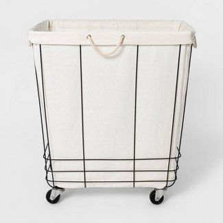 Wire Laundry Basket, Laundry Basket On Wheels, Laundy Room, Rolling Laundry Basket, Laundry Cart, Laundry Sorter, Laundry Room Renovation, Farmhouse Laundry, Laundry Room Inspiration