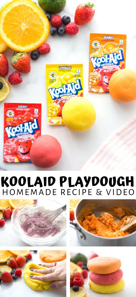 Kool Aid Playdough Recipe, Kool Aid Playdough, Kool Aid Play Dough Recipe, Koolaid Playdough, Easy Homemade Playdough Recipe, Sensory Play Recipes, Kids Gratitude Journal, Cooked Playdough, Gratitude Journal For Kids