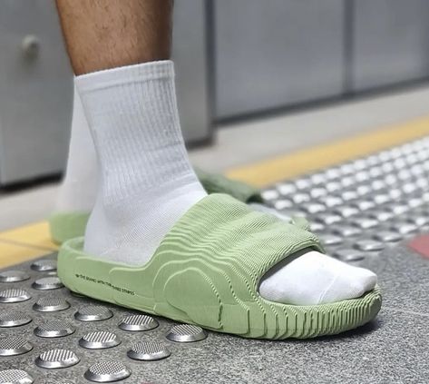 Adidas Adilette 22 Outfit, Sneaker Concept, Zero Shoes, Adidas Adilette 22, Slipper Outfit, Slides Outfit, Men Slides, Adidas Adilette, Men Fashion Casual Outfits