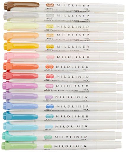 Mild Liner Highlighter, Midliners Highliters, High Lighters For School, Mid Liners, Mild Liners, Aesthetic Pens, Back To School List, Highlighter Brands, School Wishlist